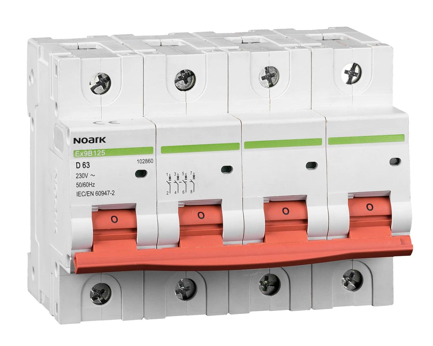 Intrerupator automat, 32A, 4P, Curba D, 25kA - Noark Ex9B125 102857