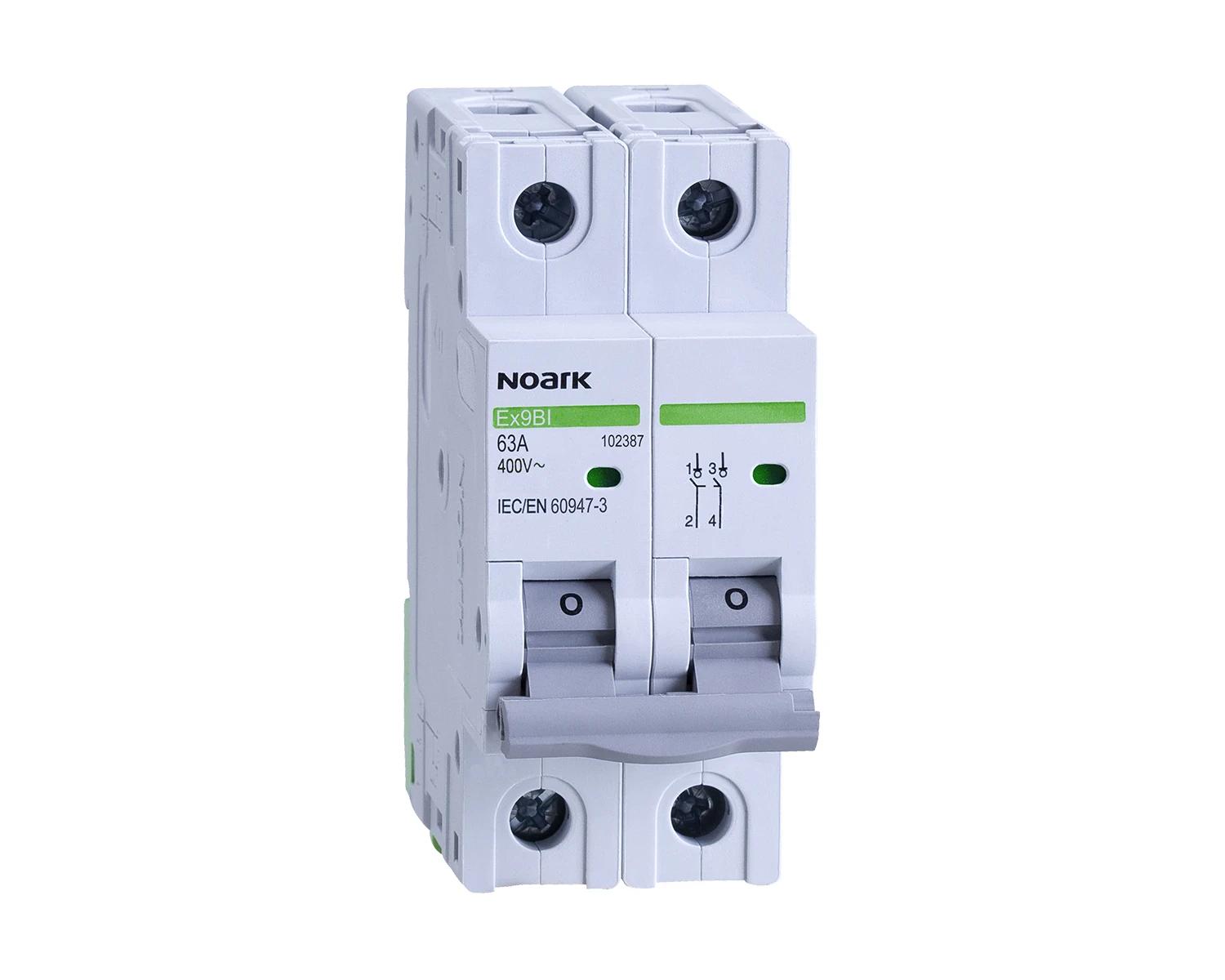 Intreruptor-separator 63A, 2P, latime 2 module - Noark - Ex9BI - 102387