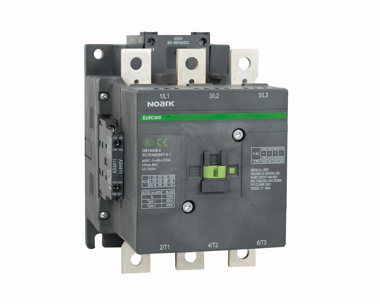 Contactor 3P (3ND) 225A AC-3 tensiune bobina 110V AC/DC aux 2 NO + 2 NC - Noark Ex9C225 106258