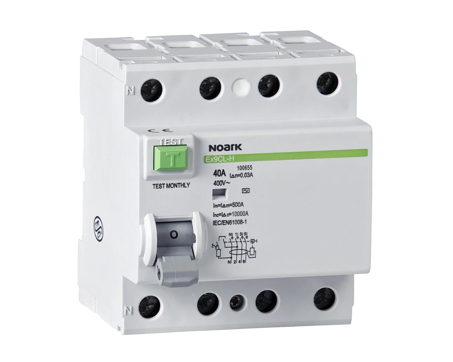 Intrerupator diferential RCCB 80A, 4P, 300mA, 10kA, tip S+A - Noark Ex9CL-100, 100736 
