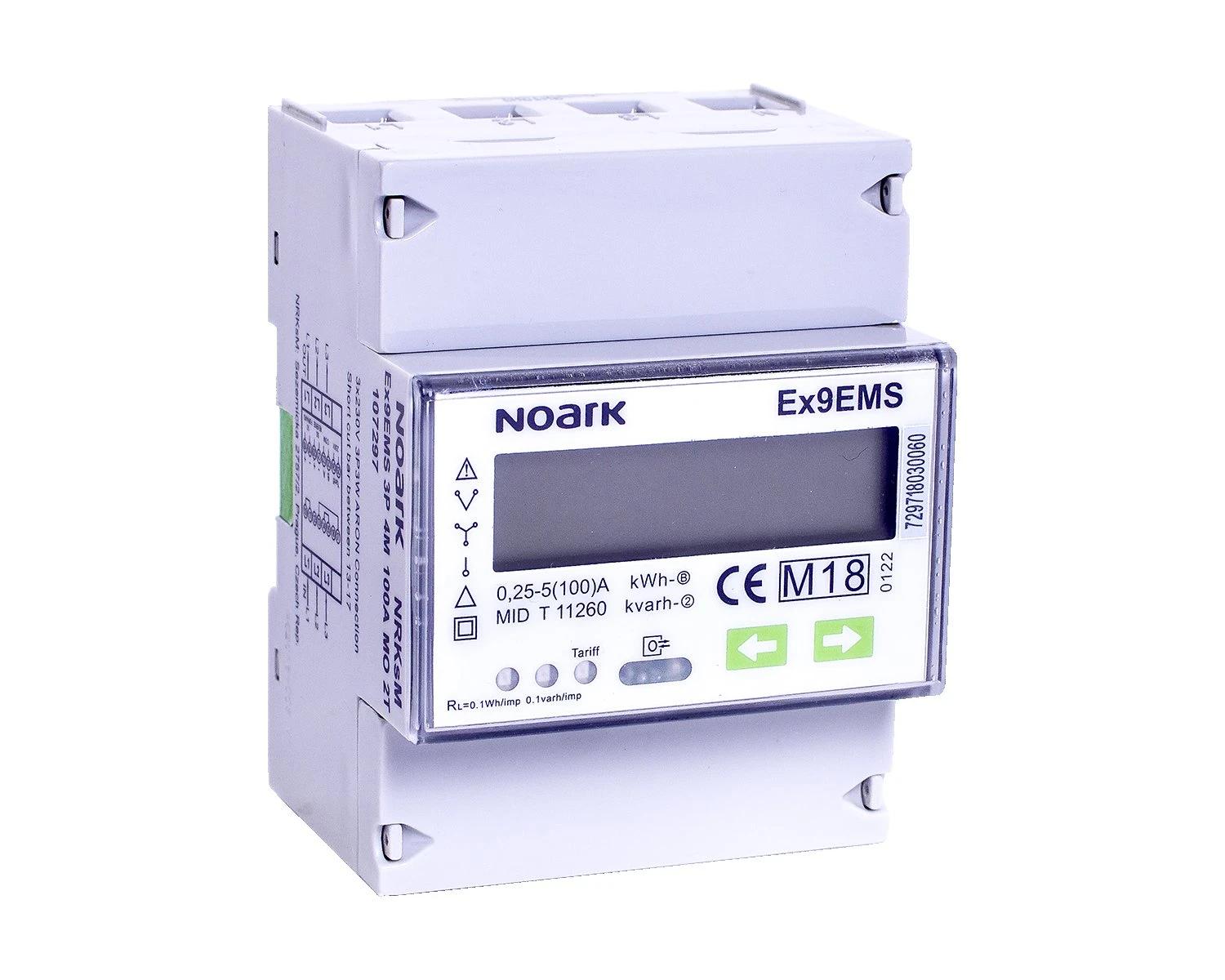  Contor de energie inteligent 3-poli, 4-module, 100 A, comunicatie ModBus, 2-tarife, afisaj LCD Ex9EMS 3P 4M 100A MO 2T - Noark - 107297 