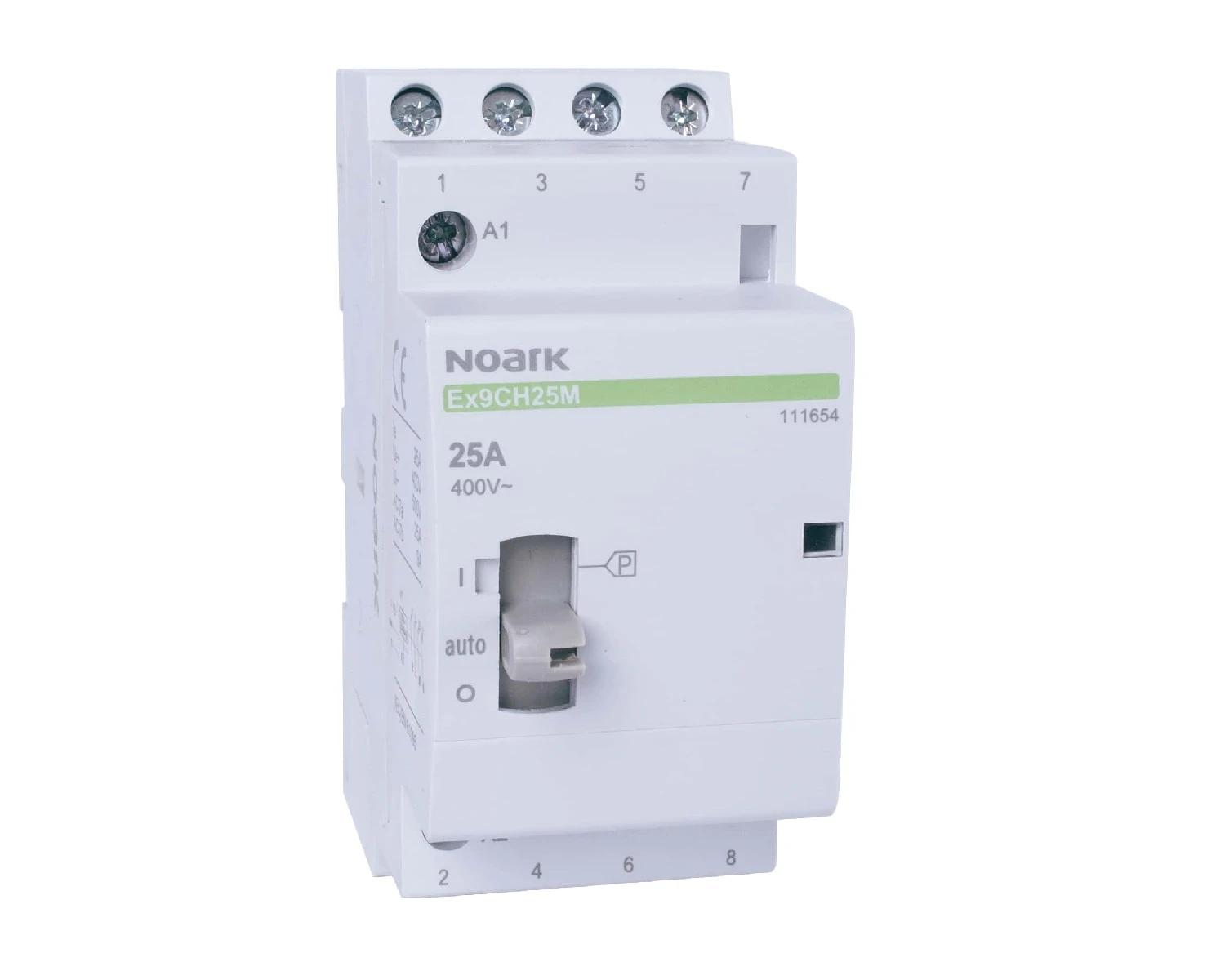 Contactor modular si cu comutare manuala 25A, bobina 220V - 240V AC, 3 NO + 1 NC - Noark, Ex9CH25M, 111657 