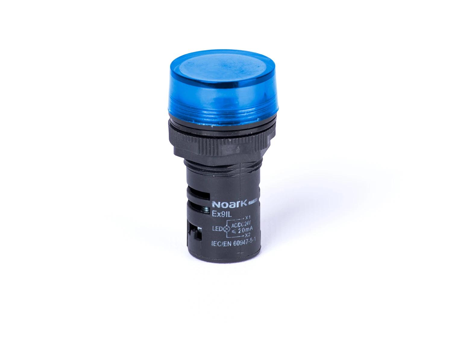 Lampa semnalizare cu montaj pe uşa capişon plat rezistiv albastru 12V AC/DC Ex9IL 1R b 12V AC/DC - Noark - 105422