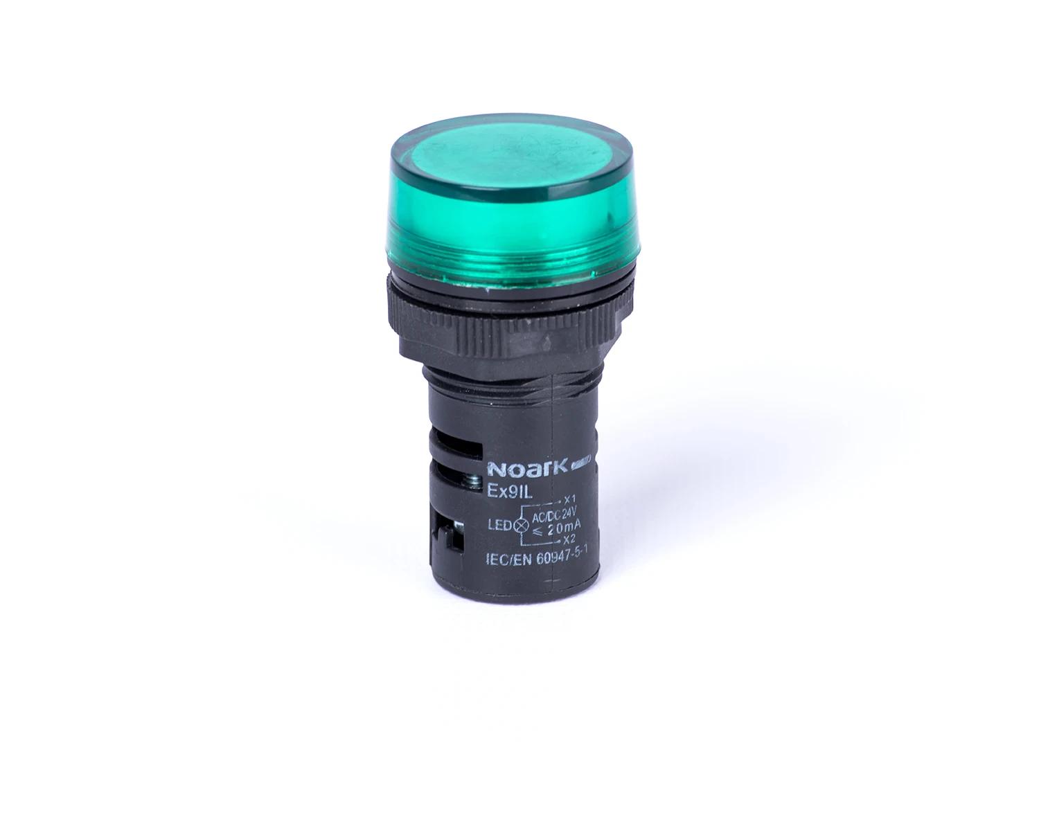 Lampa semnalizare cu montaj pe uşa capişon plat rezistiv verde 24V AC/DC Ex9IL 1R g 24V AC/DC - Noark - 105424