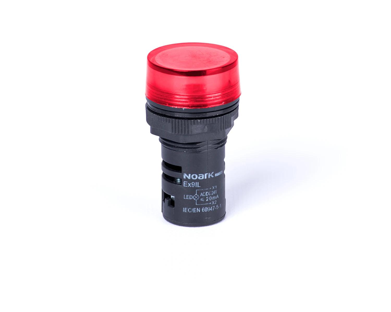 Lampa semnalizare cu montaj pe uşa capişon plat rezistiv roşu 6V AC/DC Ex9IL 1R r 6V AC/DC - Noark - 105415