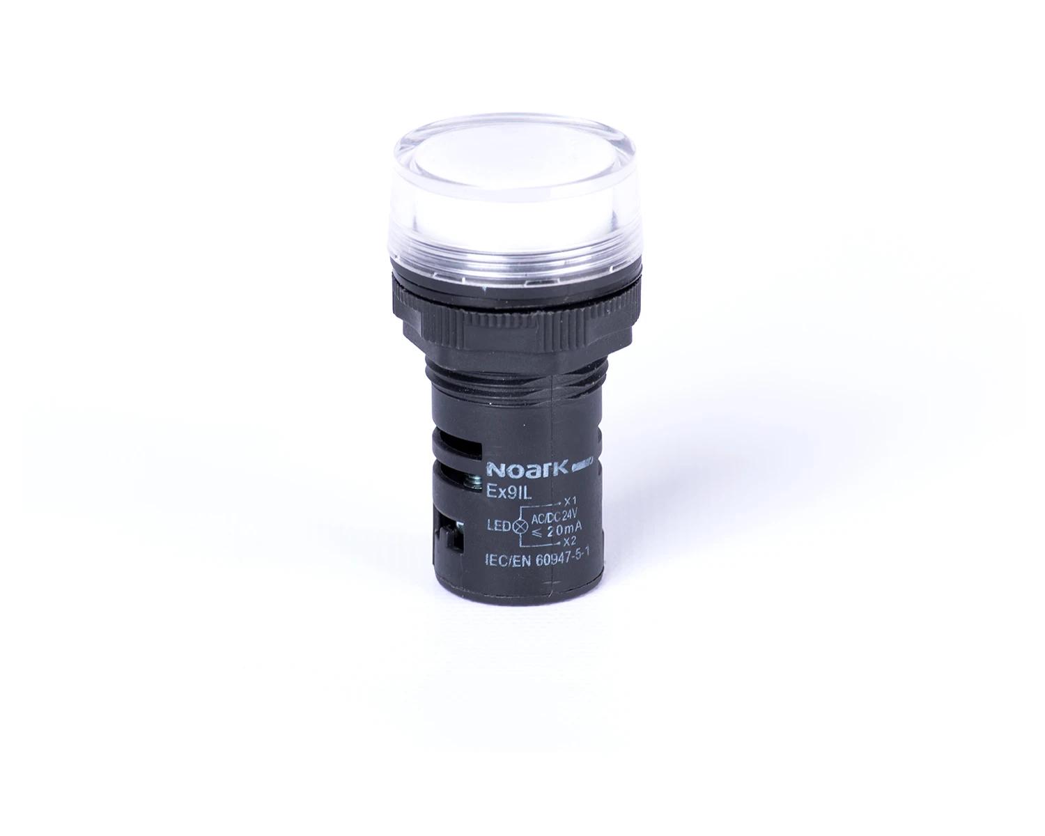 Lampa semnalizare cu montaj pe uşa capişon plat rezistiv alb 12V AC/DC Ex9IL 1R w 12V AC/DC - Noark - 105418