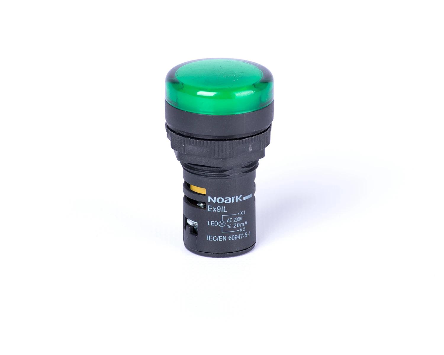 Lampa semnalizare cu montaj pe uşa, capişon inalt, rezistiv, verde, 6V AC/DC Ex9IL 2R g 6V AC/DC - Noark - 105454 