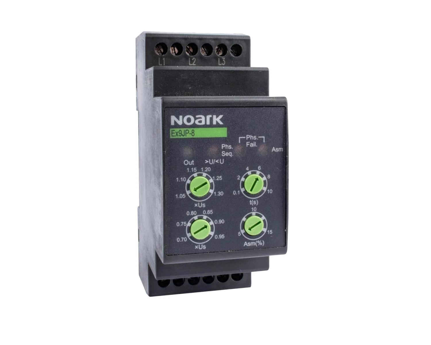 Releu supraveghere a fazelor 3P-3W: protectie la tensiune minima / supratensiune, reglabila, cadere si succesiune faza. Ex9JP-5 AC400V - Noark - 110235 