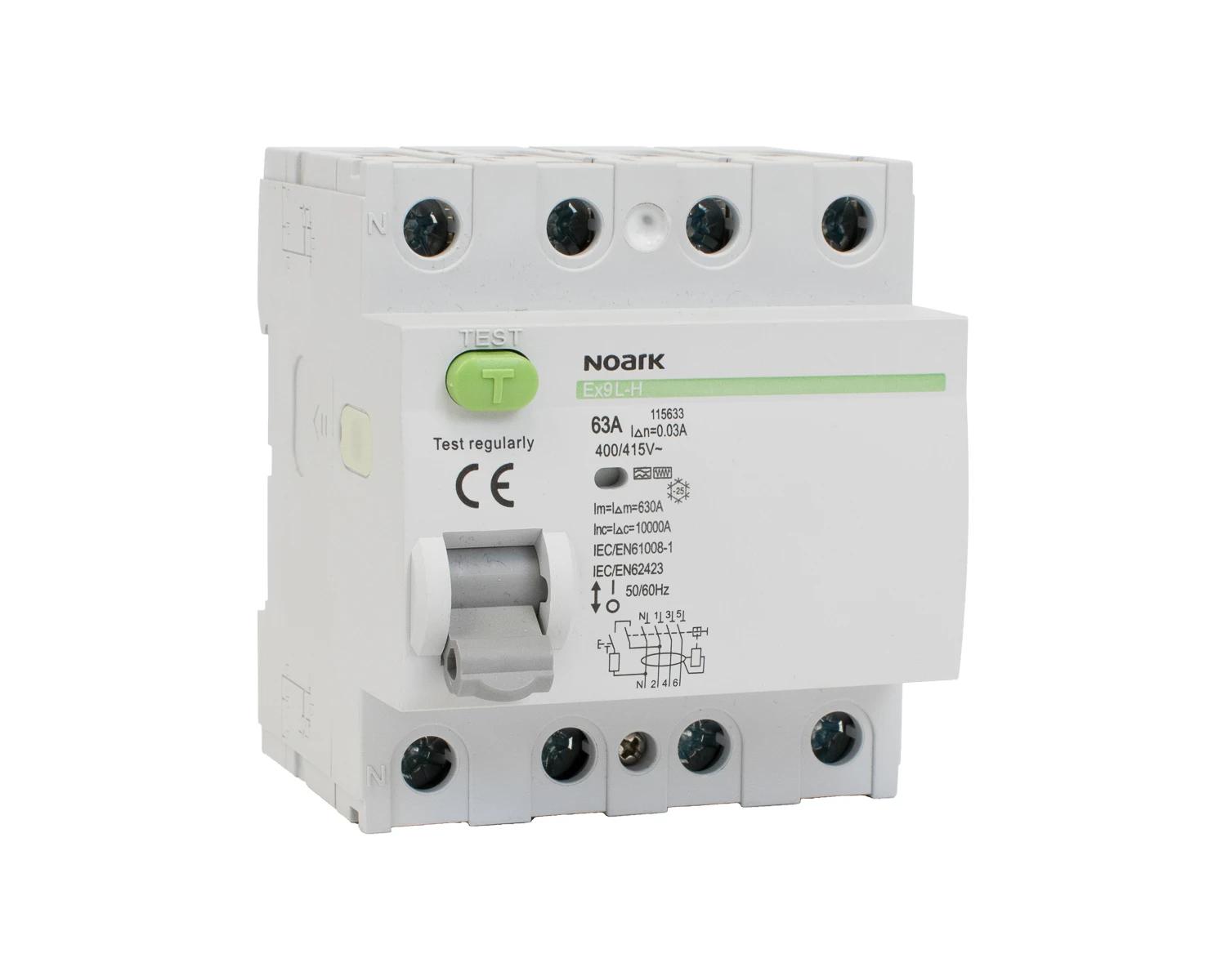 Intrerupator diferential RCCB 25A 4P 300mA 10kA tip F - Noark Ex9L-H 115637