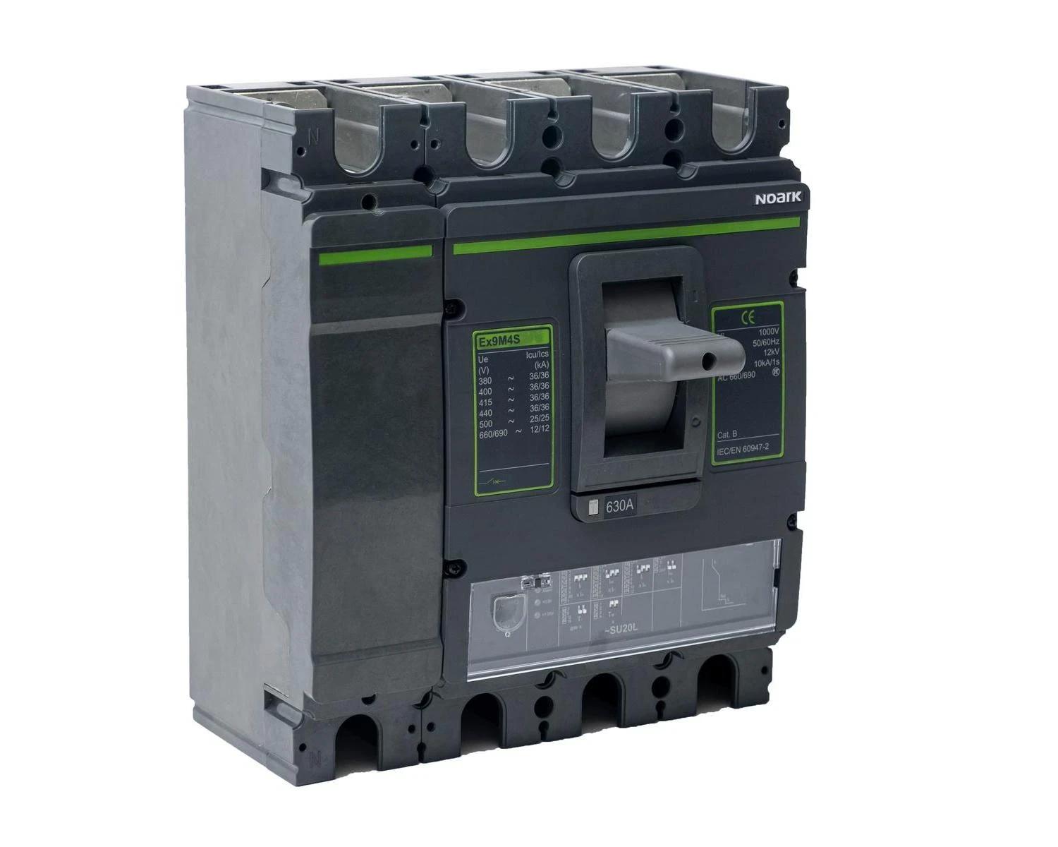 Intrerupator USOL 630A, AC, 4P, 36kA, Bloc declansator electronic (DIP) SU20L, , cadru M3  - Noark Ex9M3S 111232 