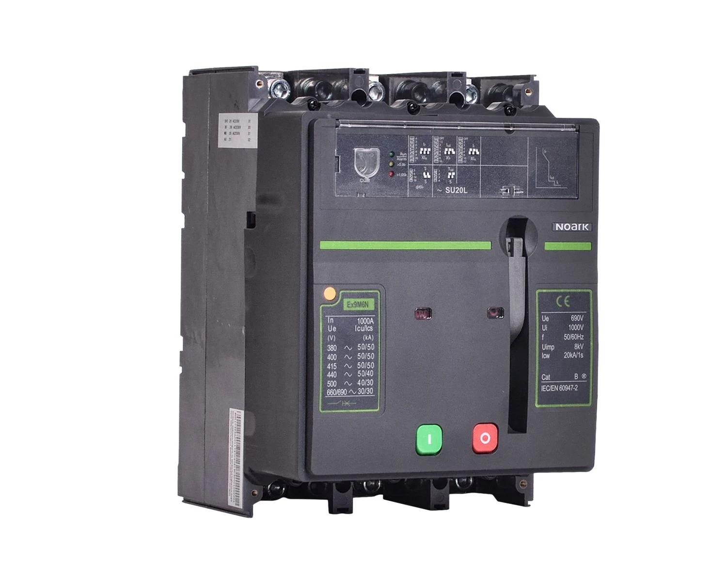 Intrerupator USOL 1600A, AC, 4P, 100kA, Bloc declansator electronic (DIP) SU20L, Cu motor actionare de la distanta 400V AC, cadru M6  - Noark Ex9M6H 110443 