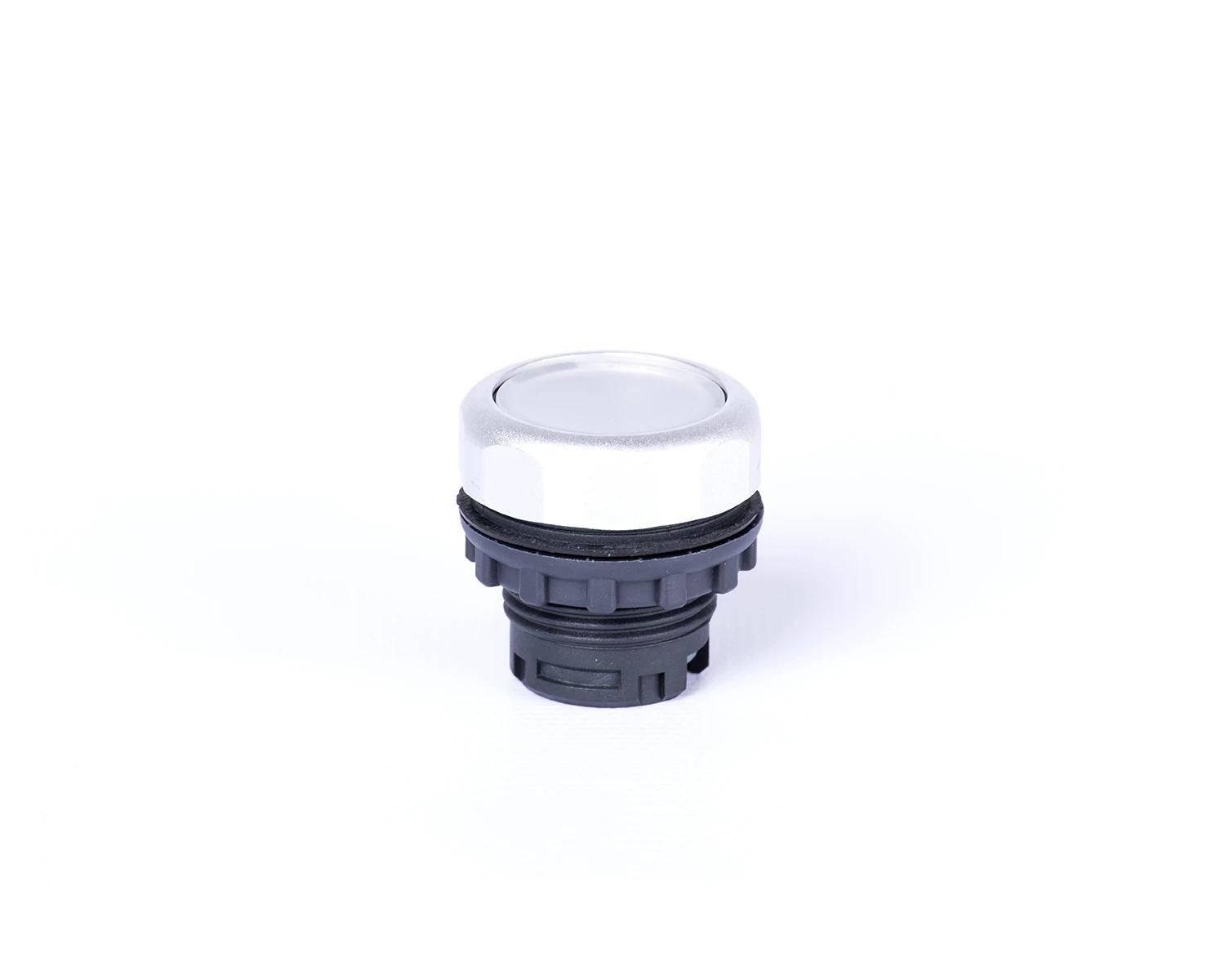 Buton plat cu revenire fara inscripţionare cu indicator luminos alb Ex9P1 FI w - Noark - 105618