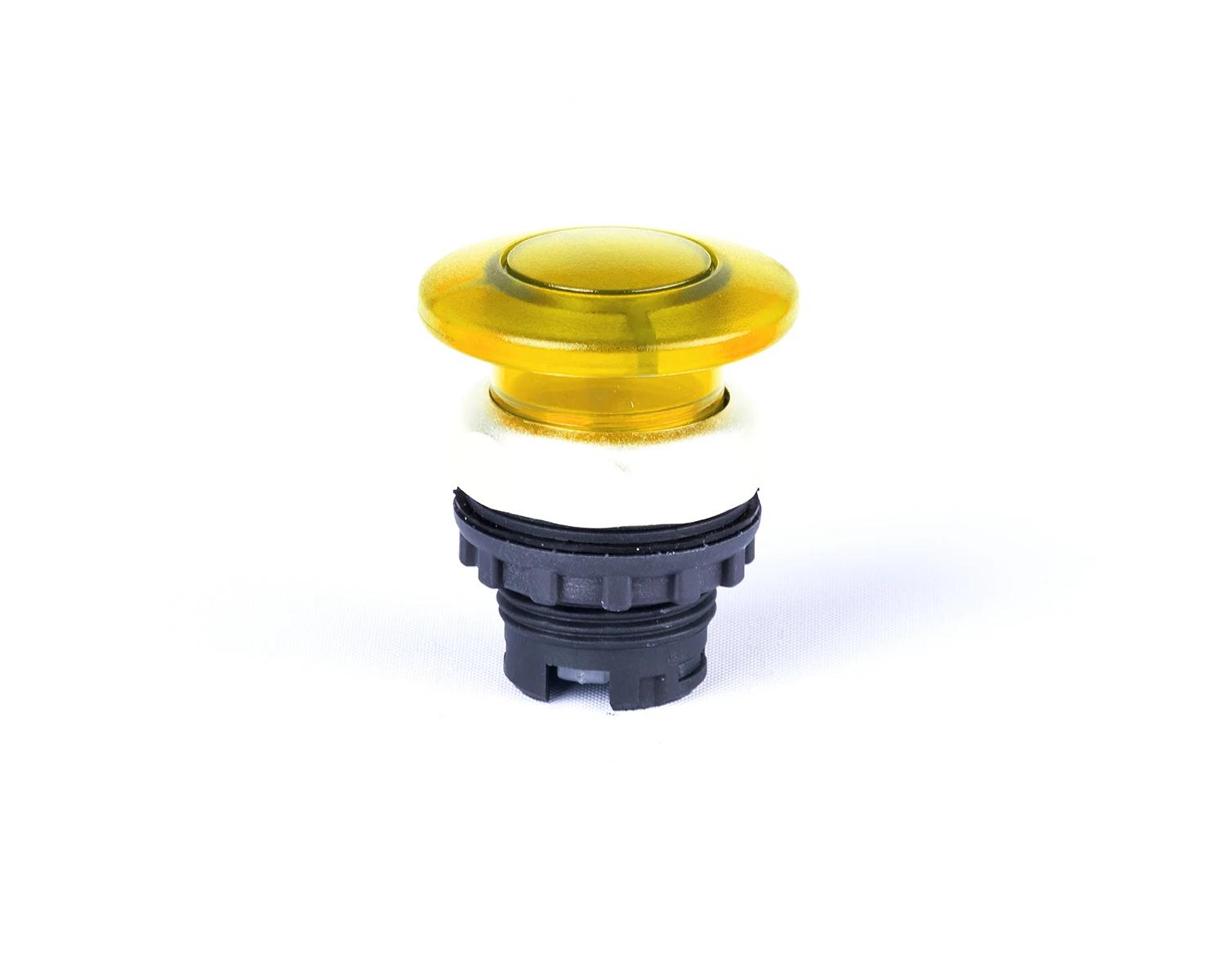 Buton ciuperca, 40 mm, cu revenire, cu indicator luminos, galben Ex9P1 MI y - Noark - 105643 