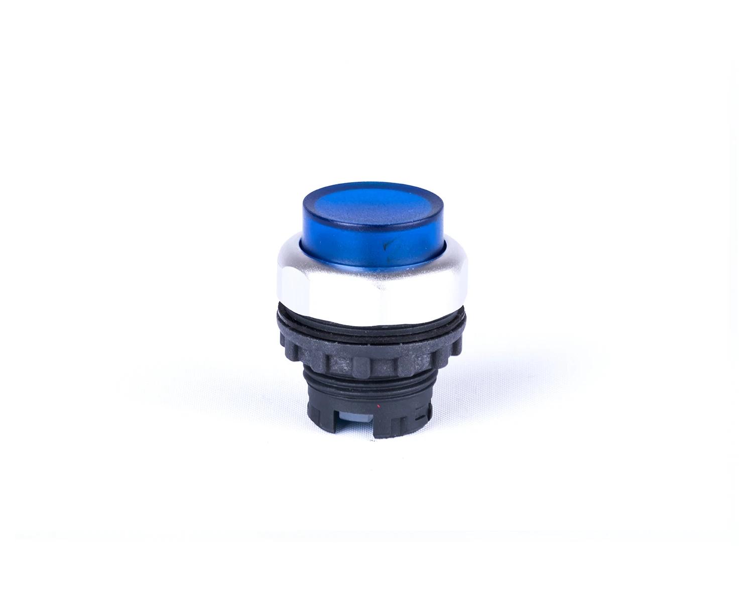 Buton inalt cu revenire fara inscripţionare cu indicator luminos albastru Ex9P1 RI b - Noark - 105633