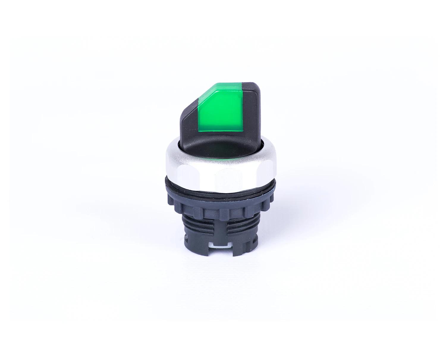Selector 3-poziţii cu maner, cu reţinere-revenire, cu indicator luminos, verde Ex9P1 SMS3I g - Noark - 105551