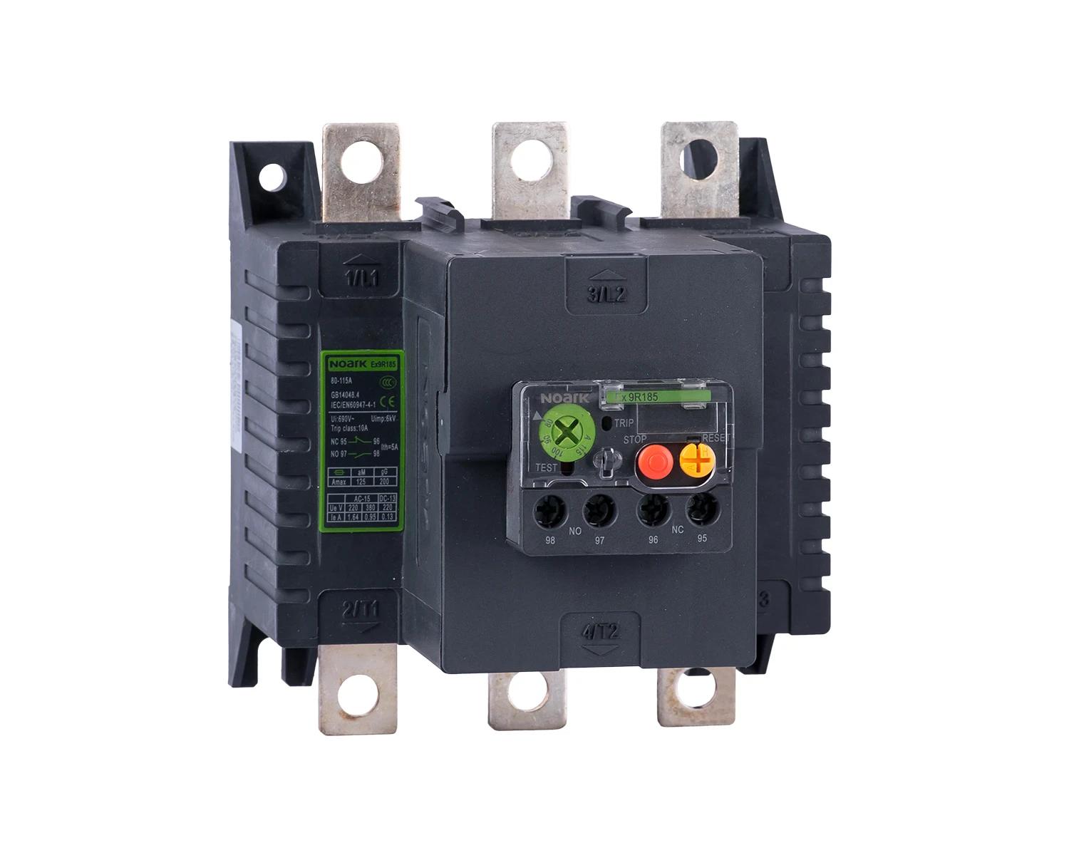 Releu termic de suprasarcina, 3-poli, In=115A, interval setare Ie=80 - 115A, se poate combina cu contactoare Ex9C115-185 - Noark, Ex9R185 115A - 106326