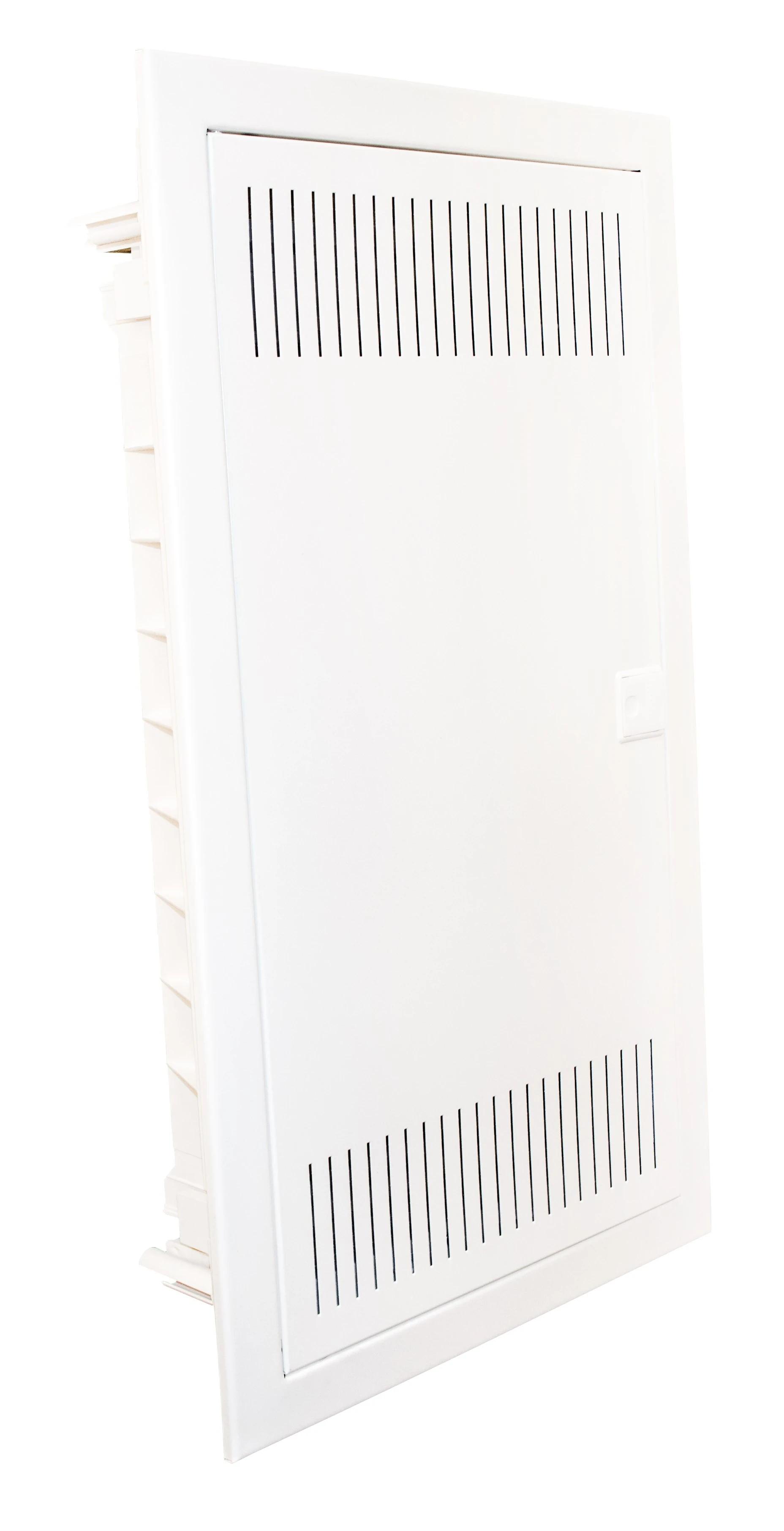 Cofret de distributie cu usa alba din tabla plata, incastrata, multimedia, 1 rand (12 module) - PMF-MM 12 - Noark, 107264