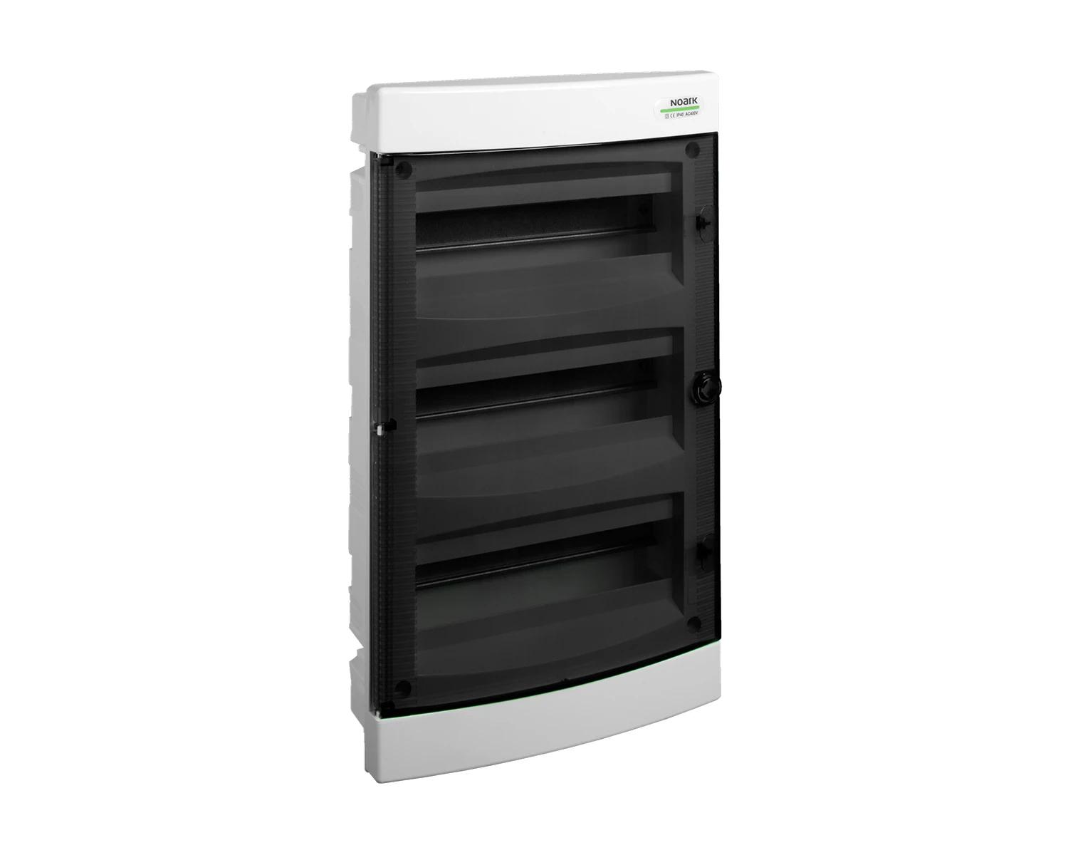 Tablou sigurante din plastic, montaj incastrat, usa transparenta, IP40, 3 randuri, (3x18 module) - PNF 3x18T - Noark, 106198 
