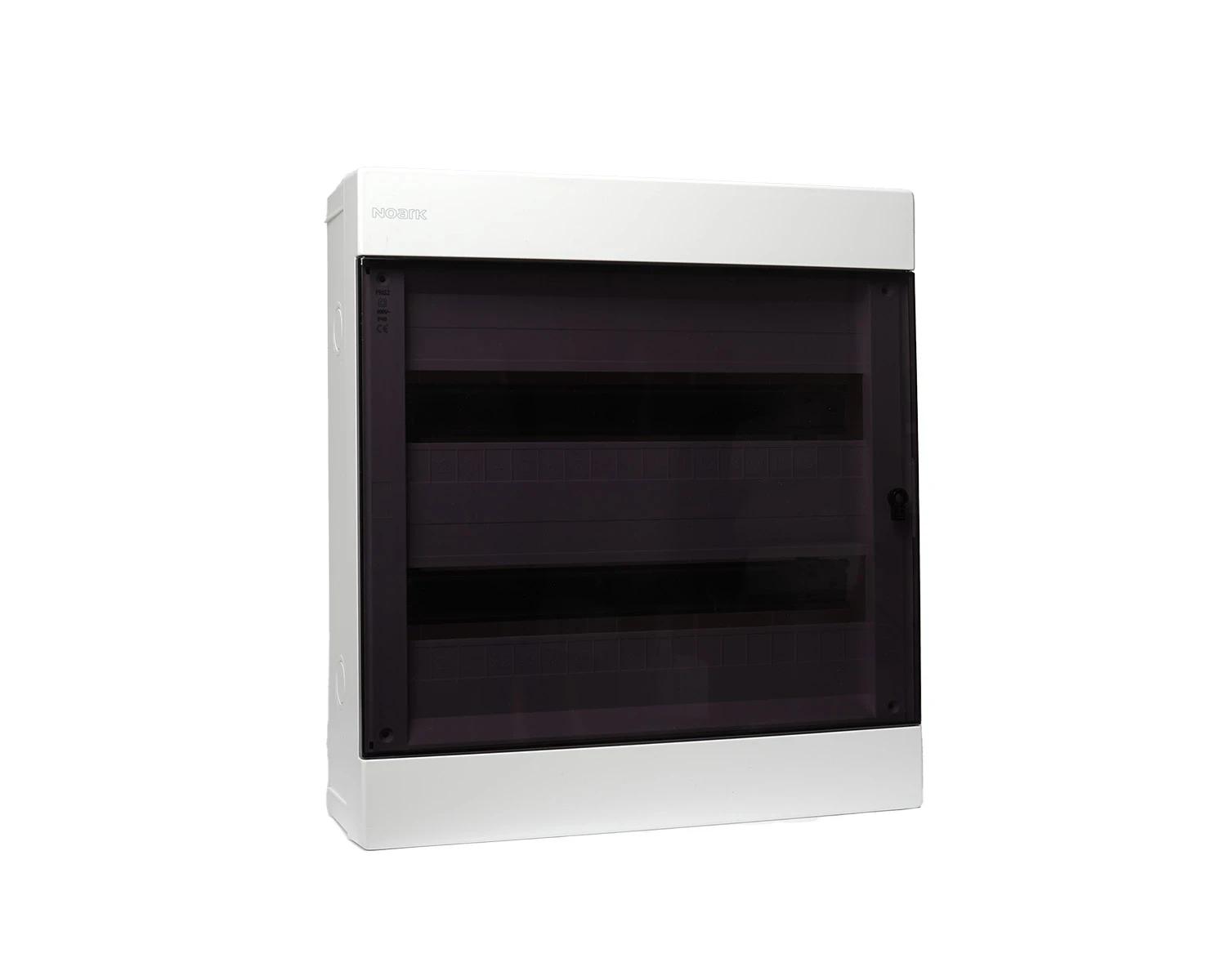 Tablou sigurante din plastic spatiu extins in spatele DIN montaj aparent usa tranparenta IP40 2 randuri (2x18 module) - PNS2 E 2x18T - Noark 113289