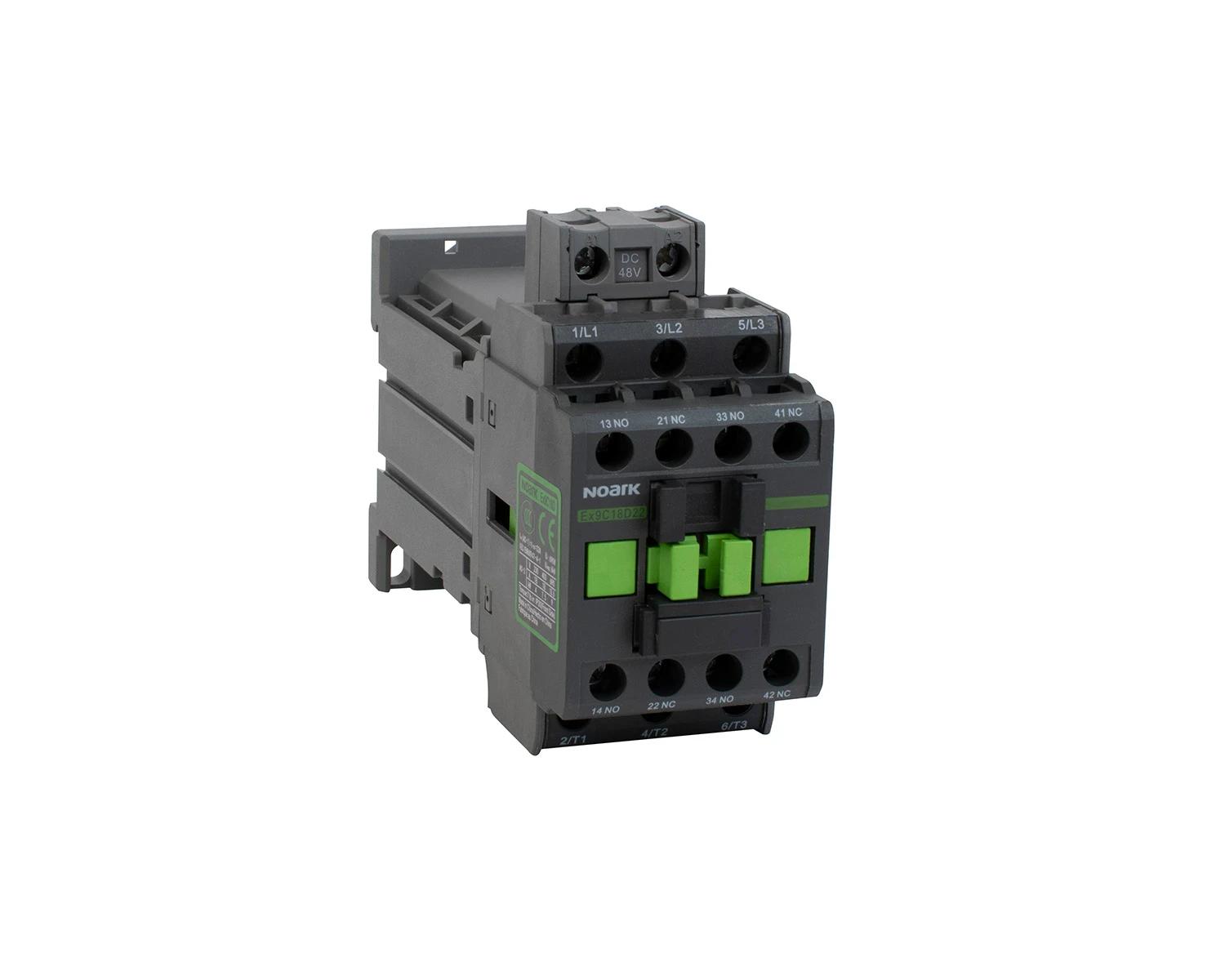 Contactor 3P (3ND) 12A, AC-3, tensiune bobina 24V DC, aux 2 NC + 2 NO - Noark, Ex9C12D, 116455