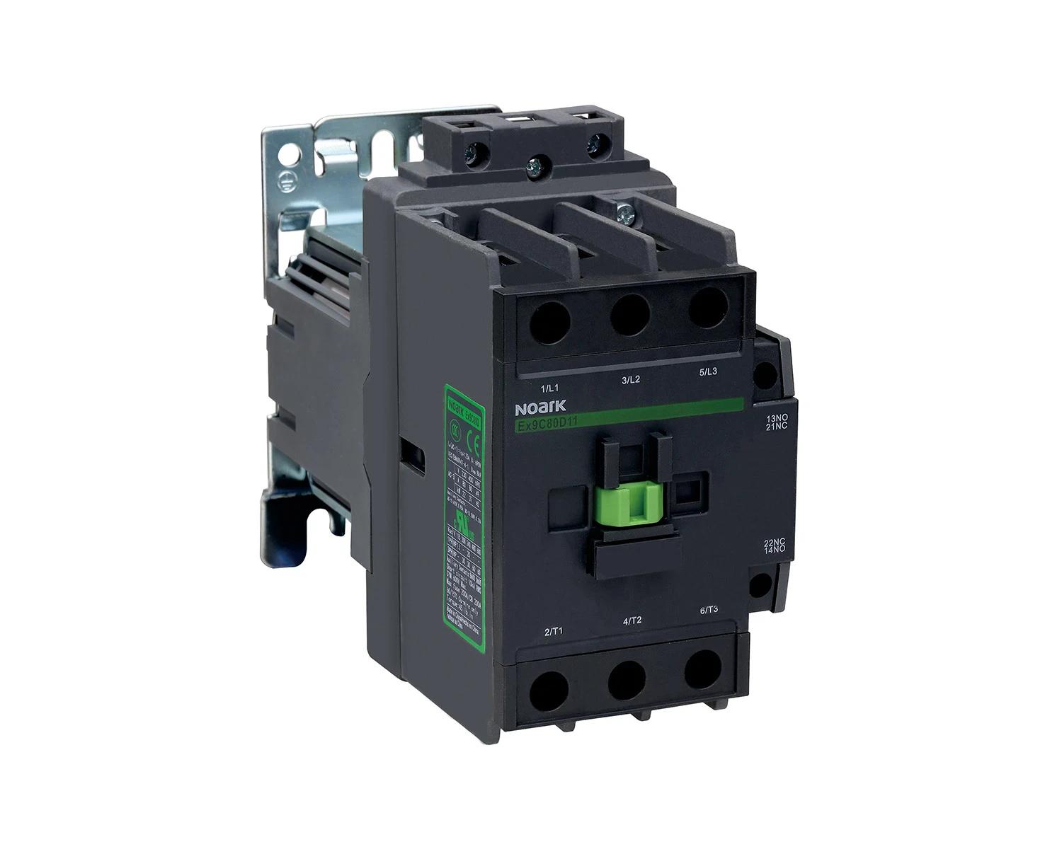 Contactor 3P (3ND) 100A AC-3 tensiune bobina 220V DC aux 1 NC + 1 NO - Noark Ex9C100D 116576