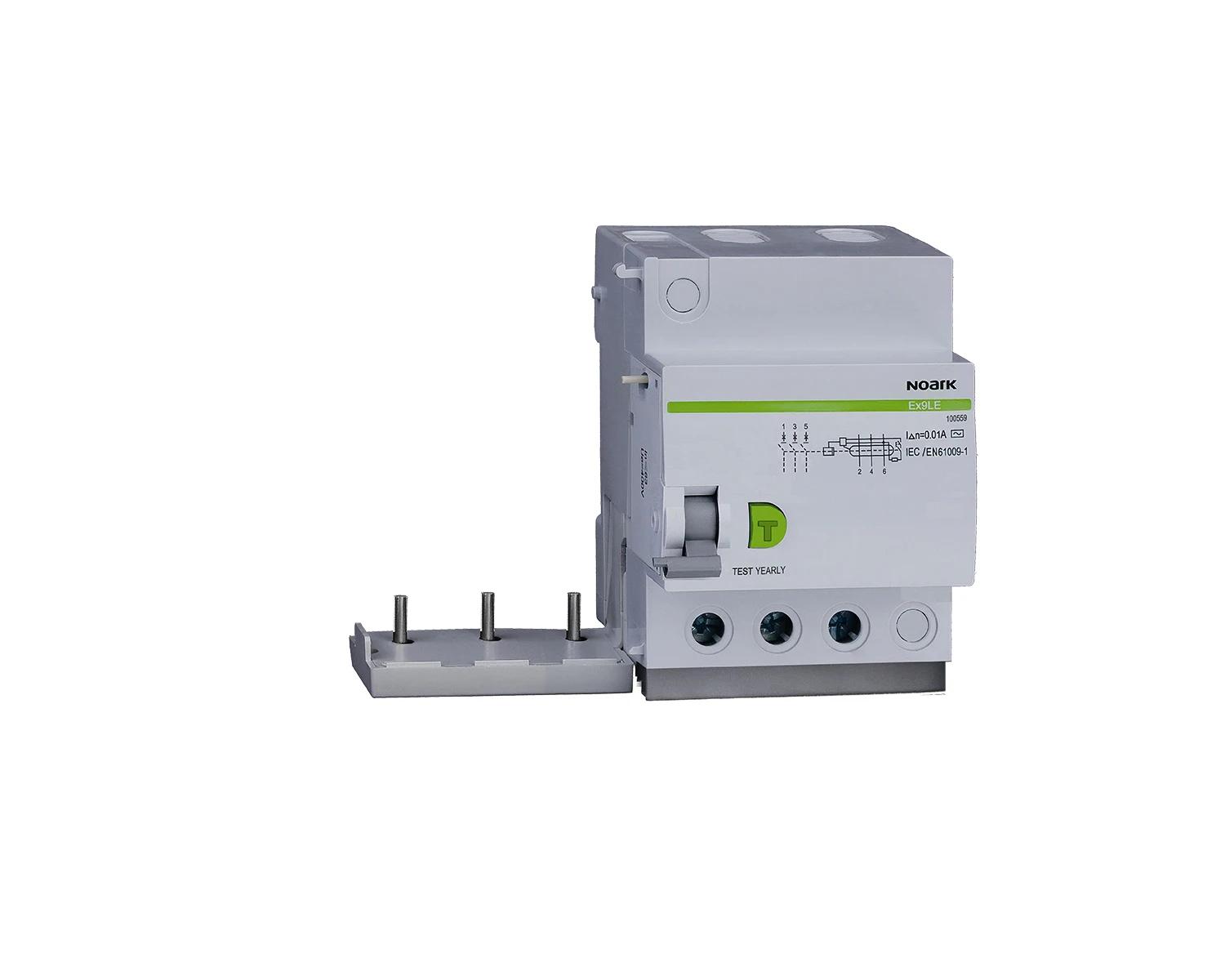 Bloc diferential RCD 40A, 3P, 10mA, 10kA, tip AC - Noark Ex9LE, 100559