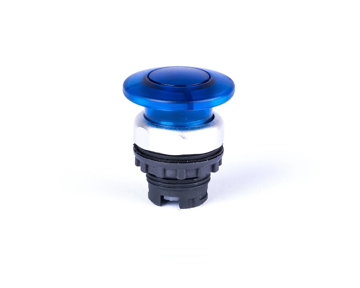 Buton ciuperca, 40 mm, cu revenire, cu indicator luminos, albastru Ex9P1 MI b - Noark - 105644